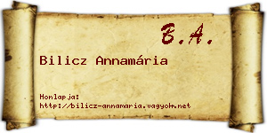 Bilicz Annamária névjegykártya